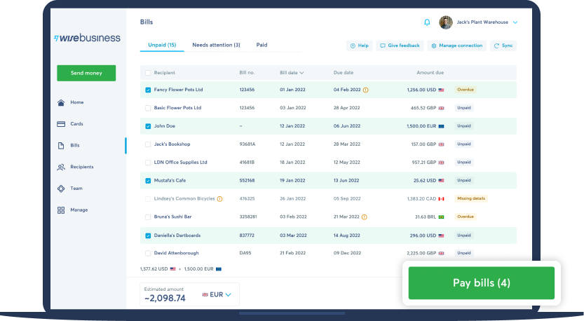 Pay multiple bills with QuickBooks